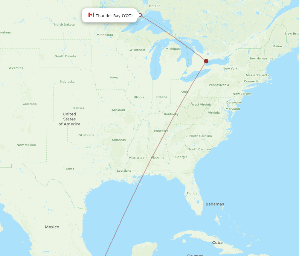 YQT to HUX flights and routes map