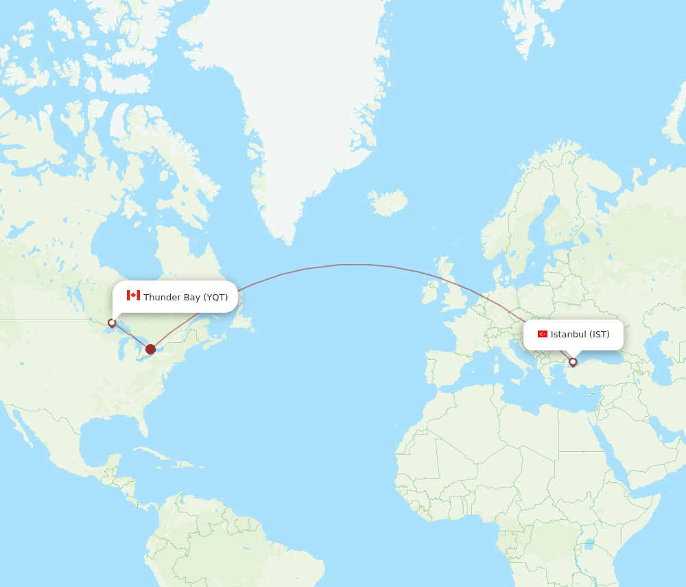 YQT-IST flight routes