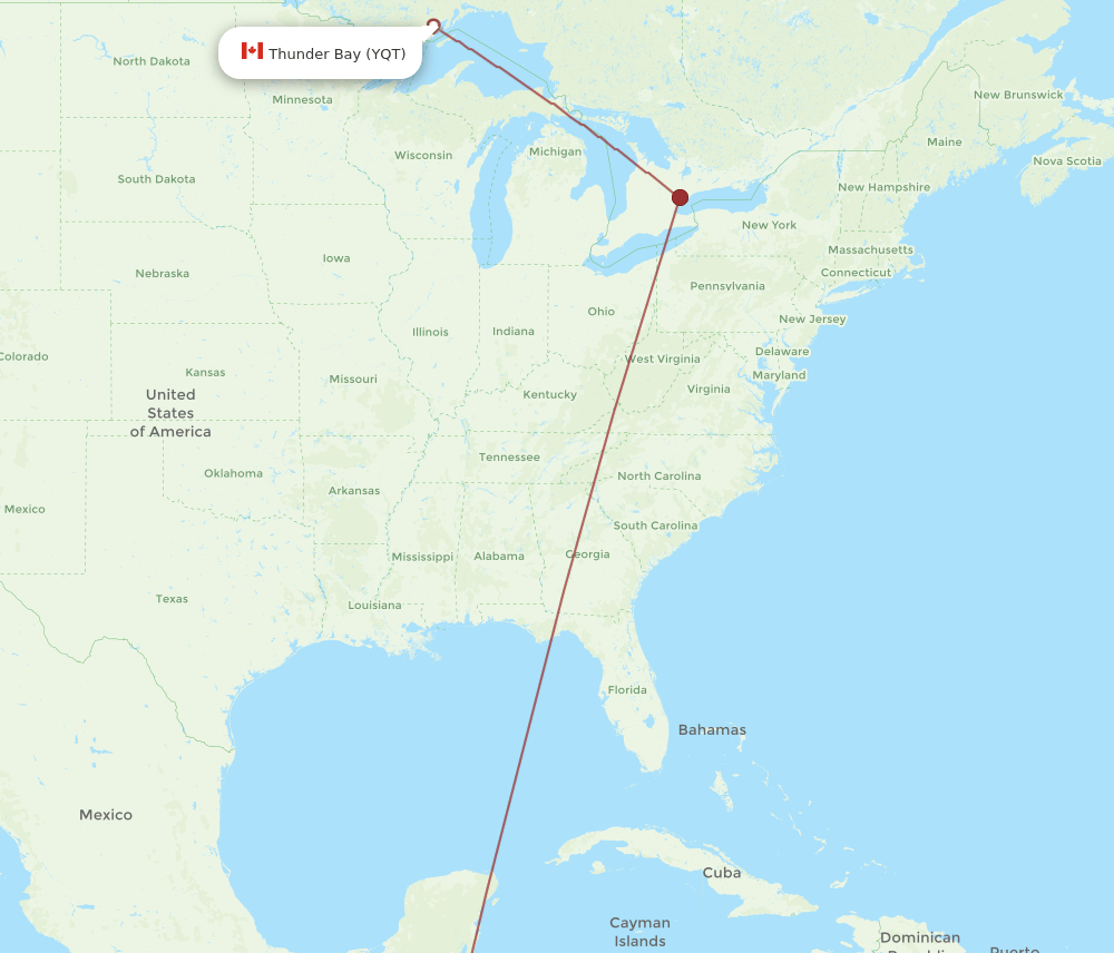 YQT to SAL flights and routes map