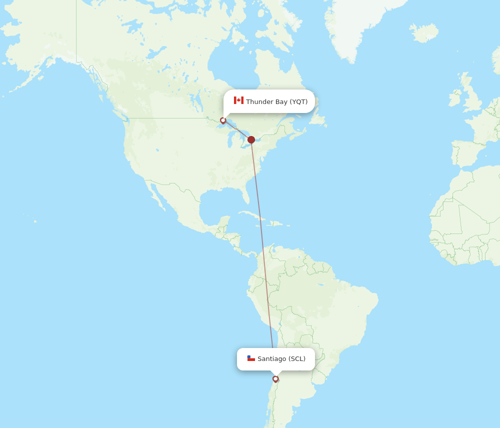 YQT-SCL flight routes