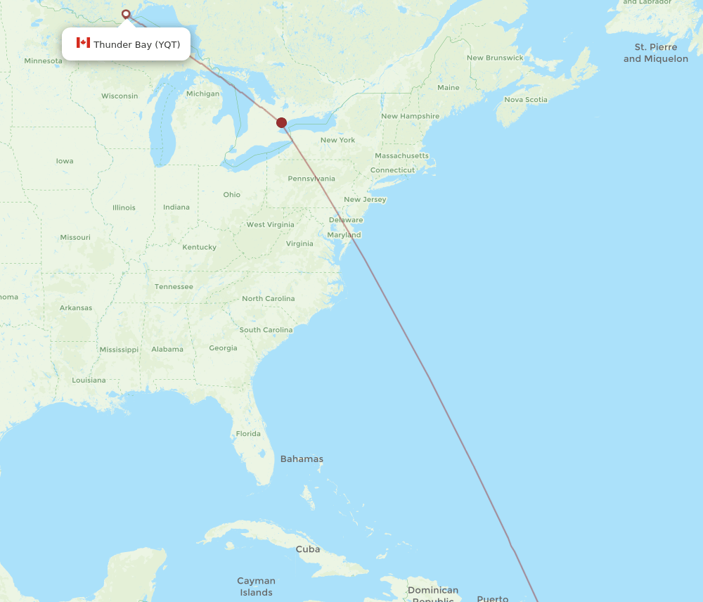 YQT-SVD flight routes