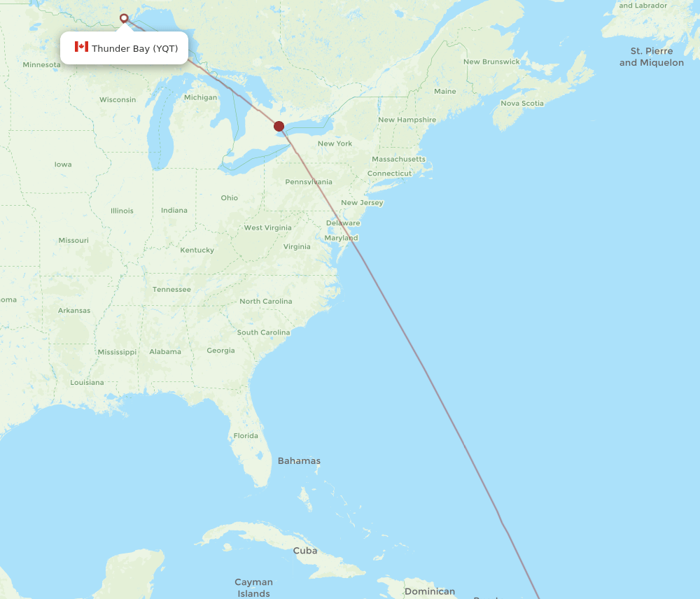 YQT-UVF flight routes
