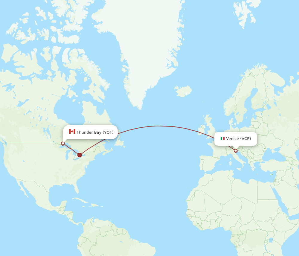 YQT-VCE flight routes