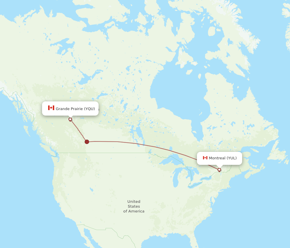 YQU-YUL flight routes
