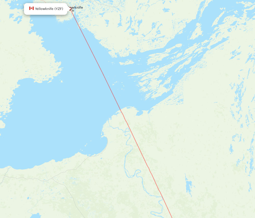 Fort Smith - Yellowknife route map and flight paths