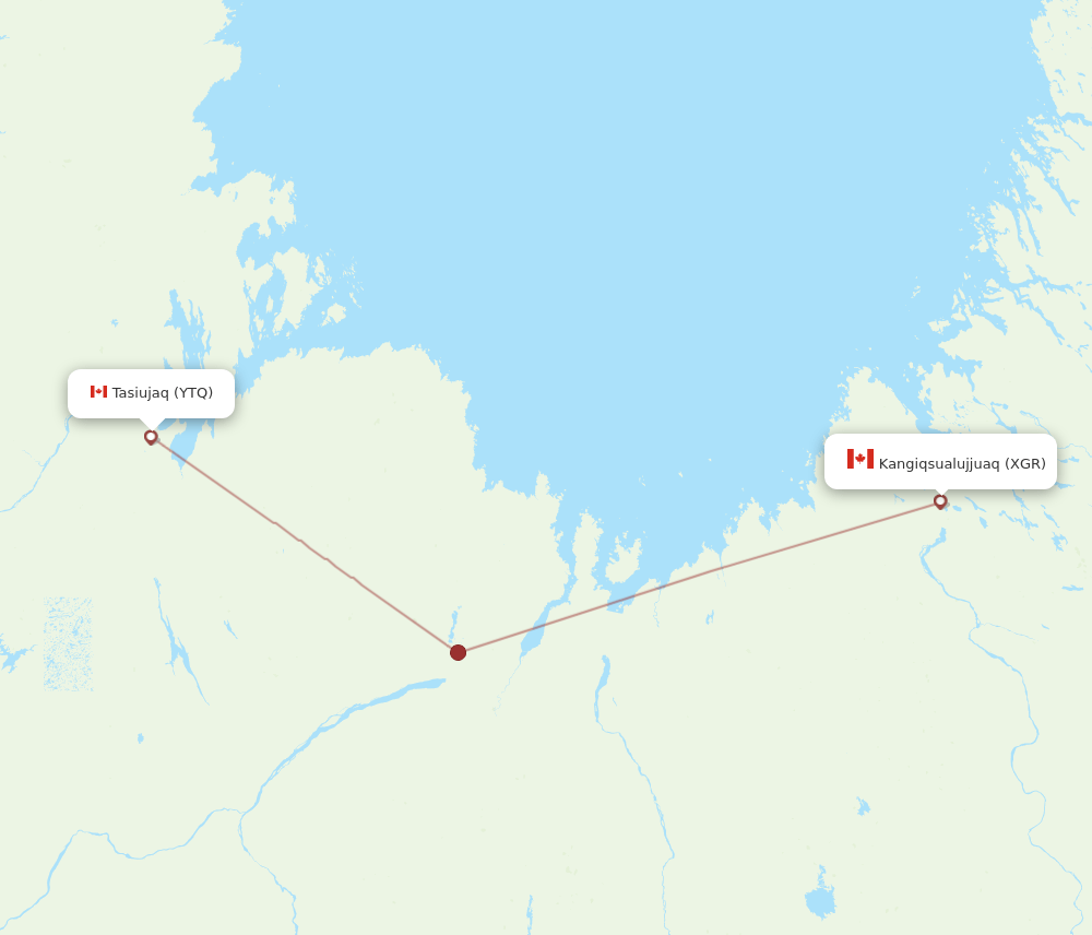 YTQ-XGR flight routes