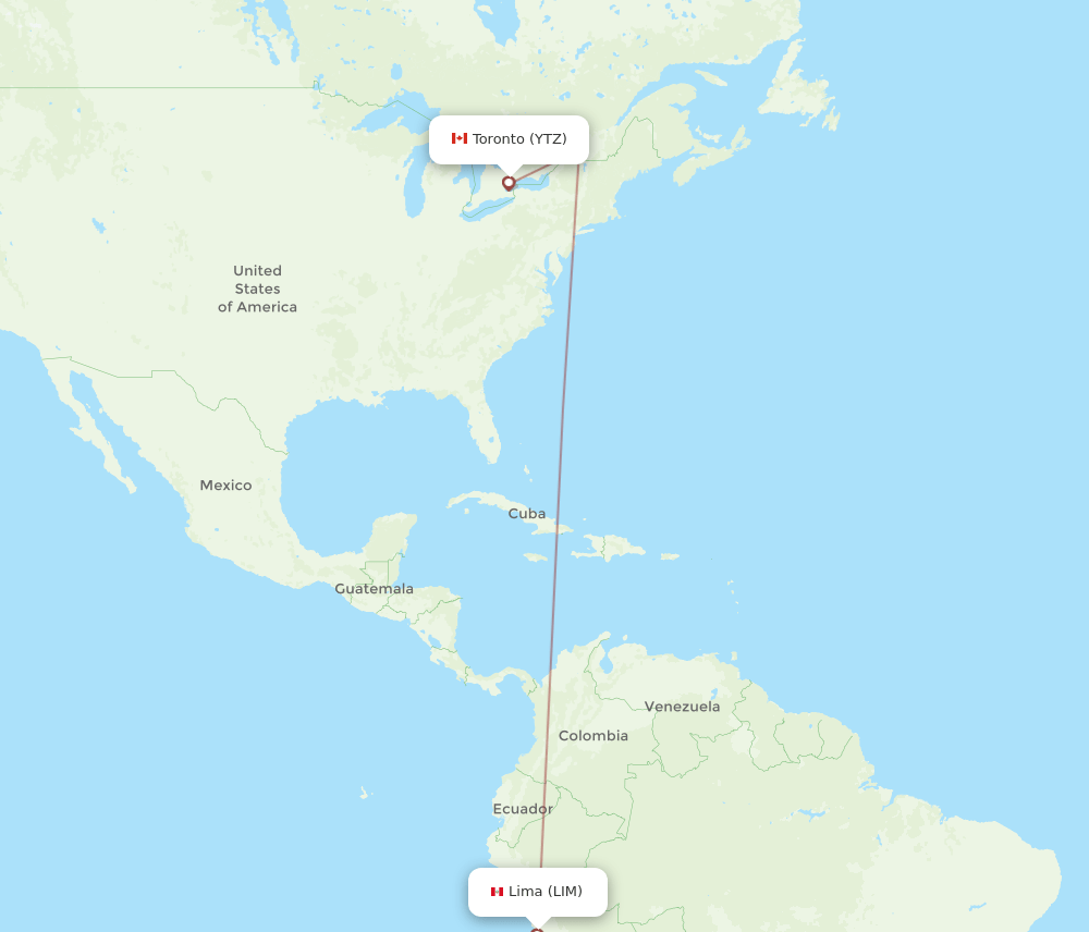 YTZ-LIM flight routes