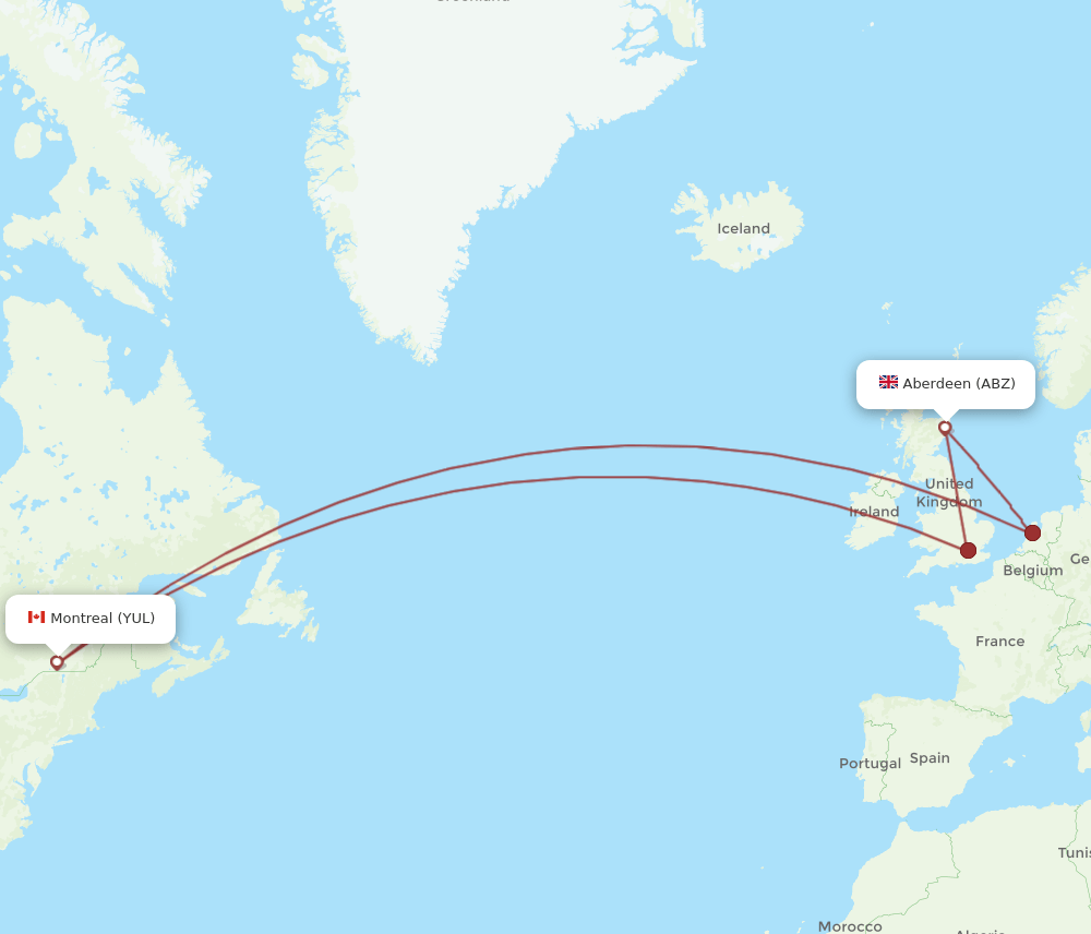 YUL-ABZ flight routes