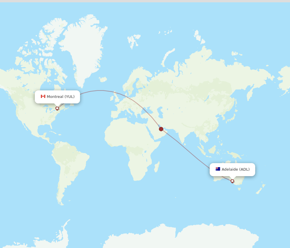 YUL-ADL flight routes
