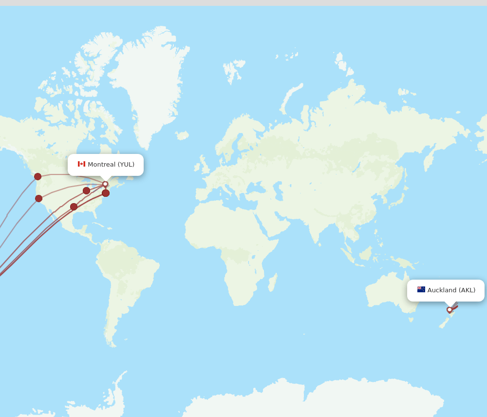 YUL-AKL flight routes
