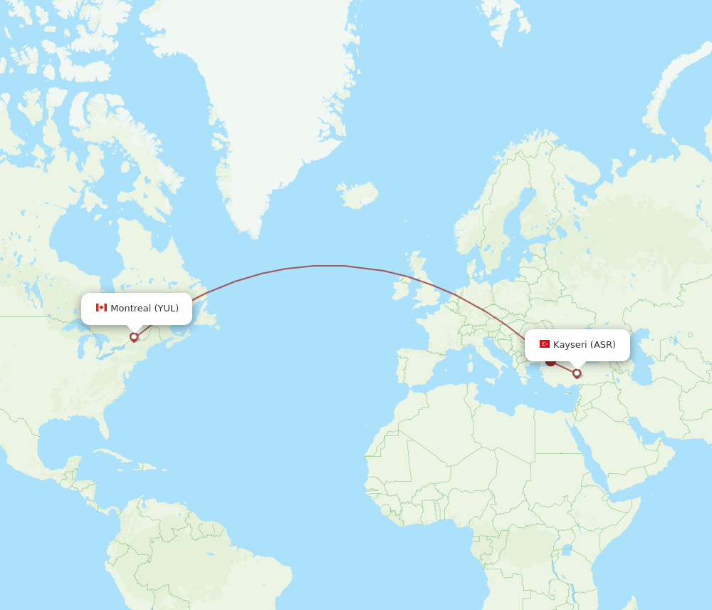 YUL-ASR flight routes