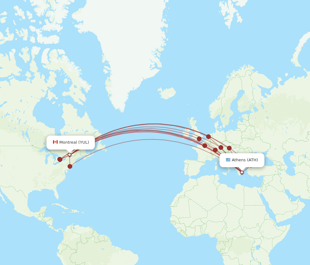YUL-ATH flight routes