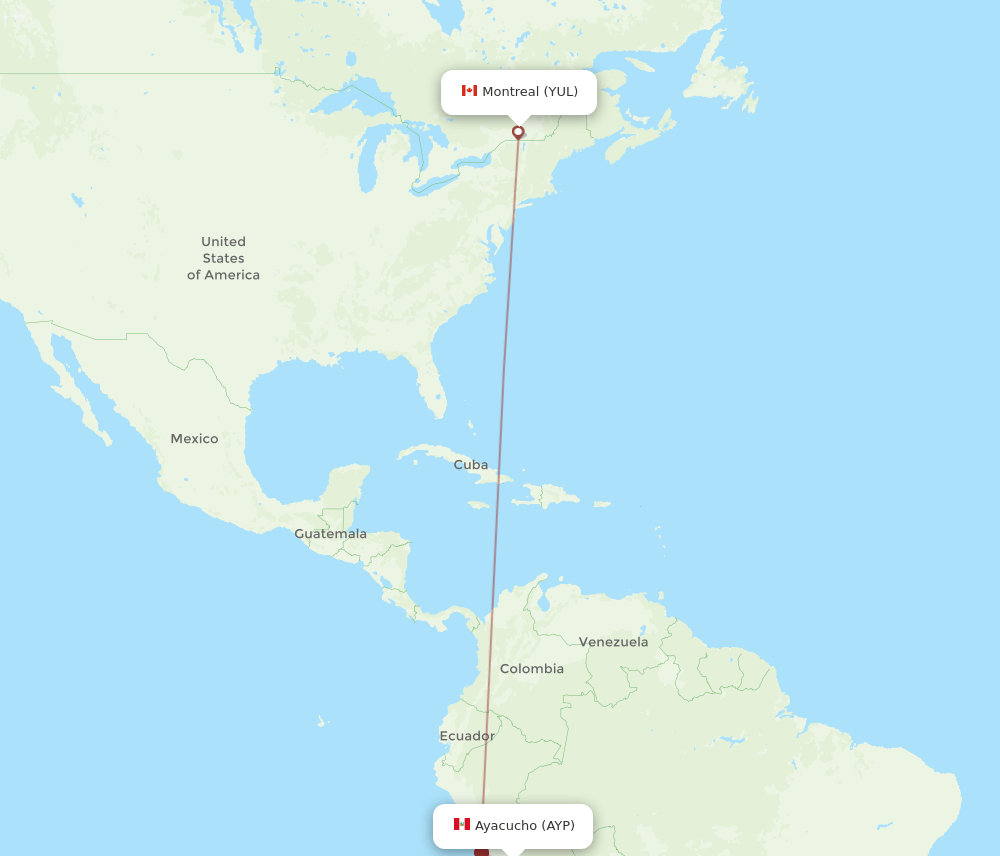 YUL-AYP flight routes