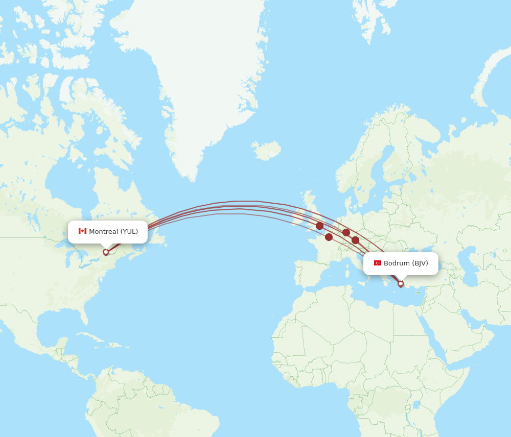 YUL-BJV flight routes