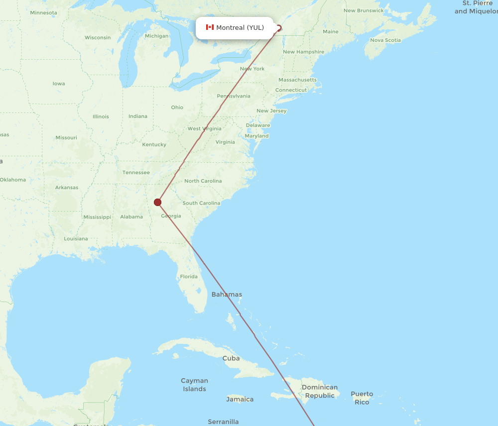YUL-BON flight routes