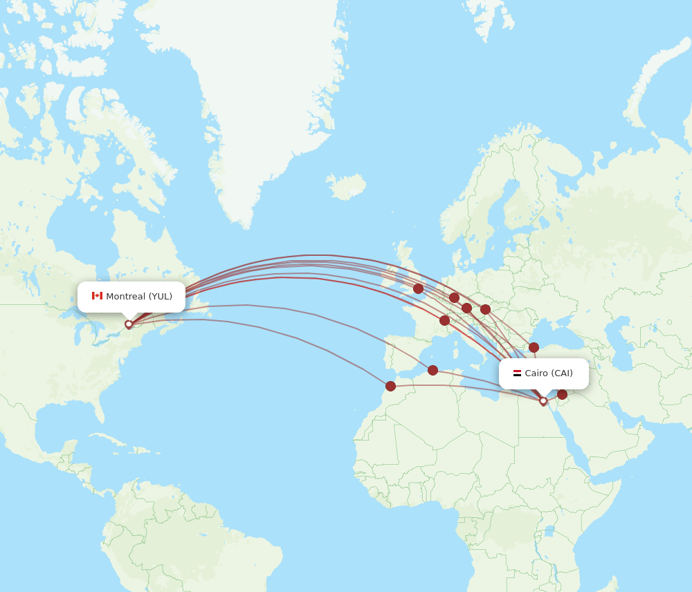 YUL-CAI flight routes