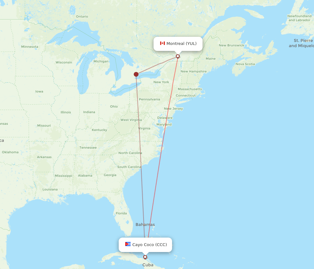 YUL-CCC flight routes