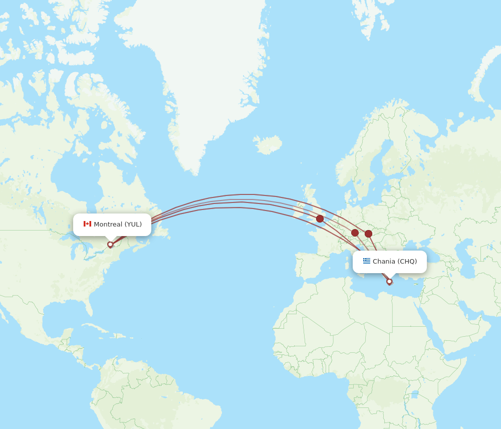 YUL-CHQ flight routes