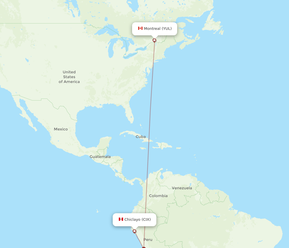 YUL-CIX flight routes