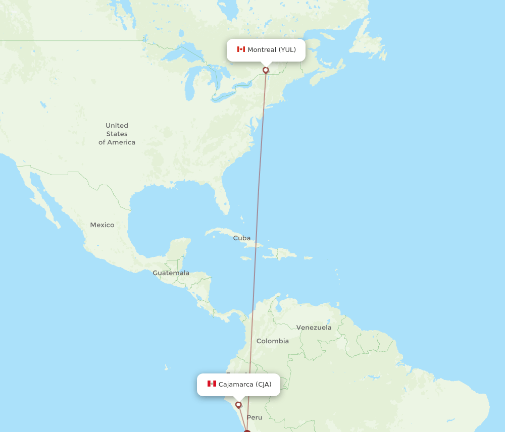 YUL-CJA flight routes
