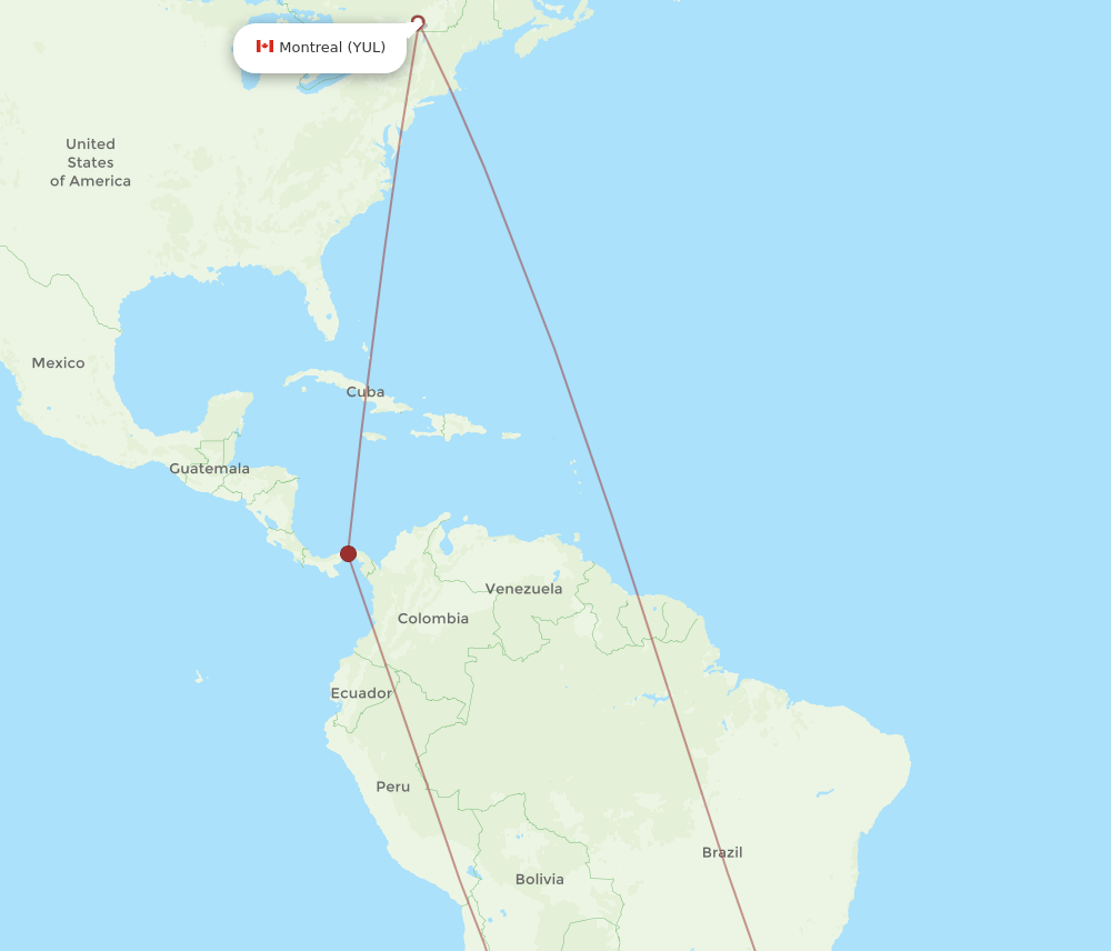 YUL to COR flights and routes map