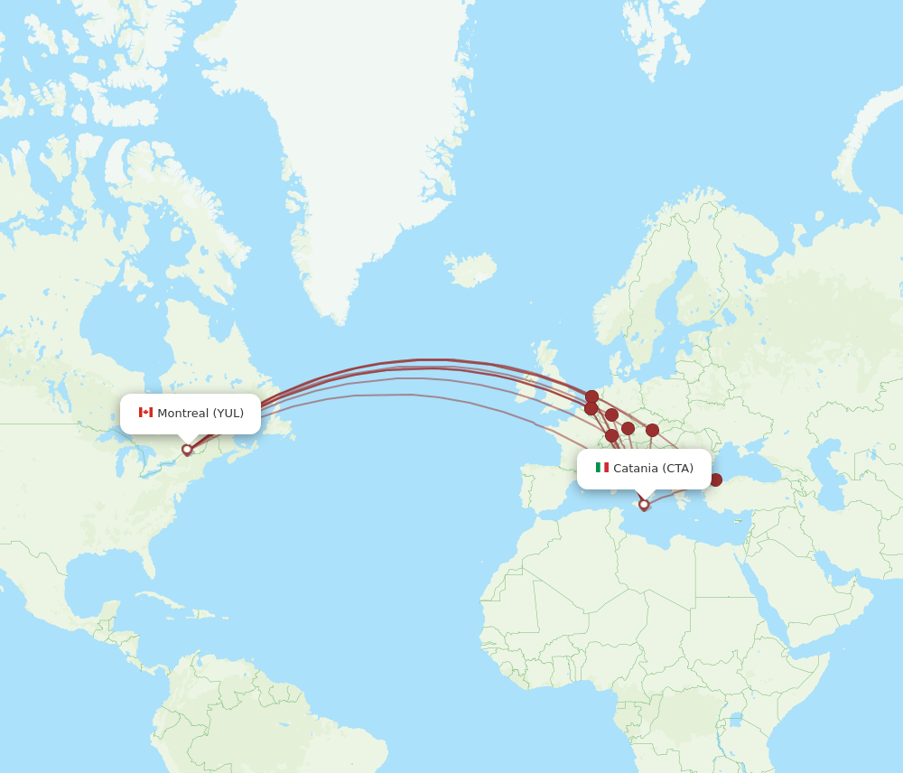 YUL-CTA flight routes