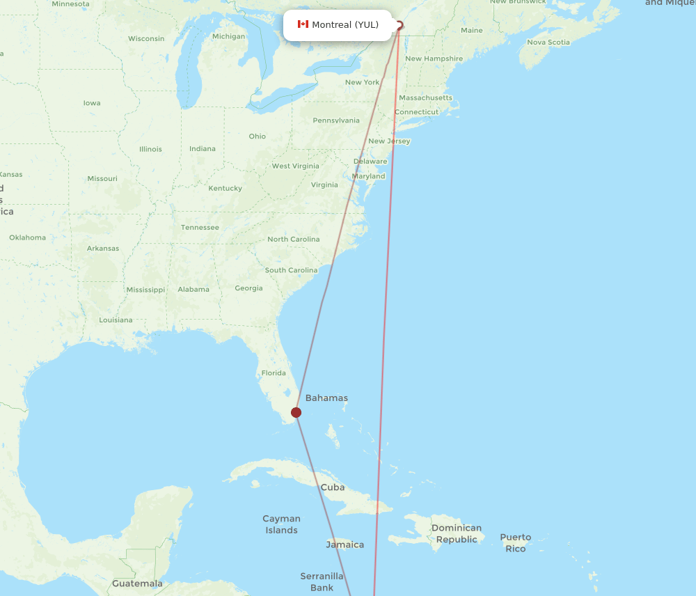 YUL-CTG flight routes