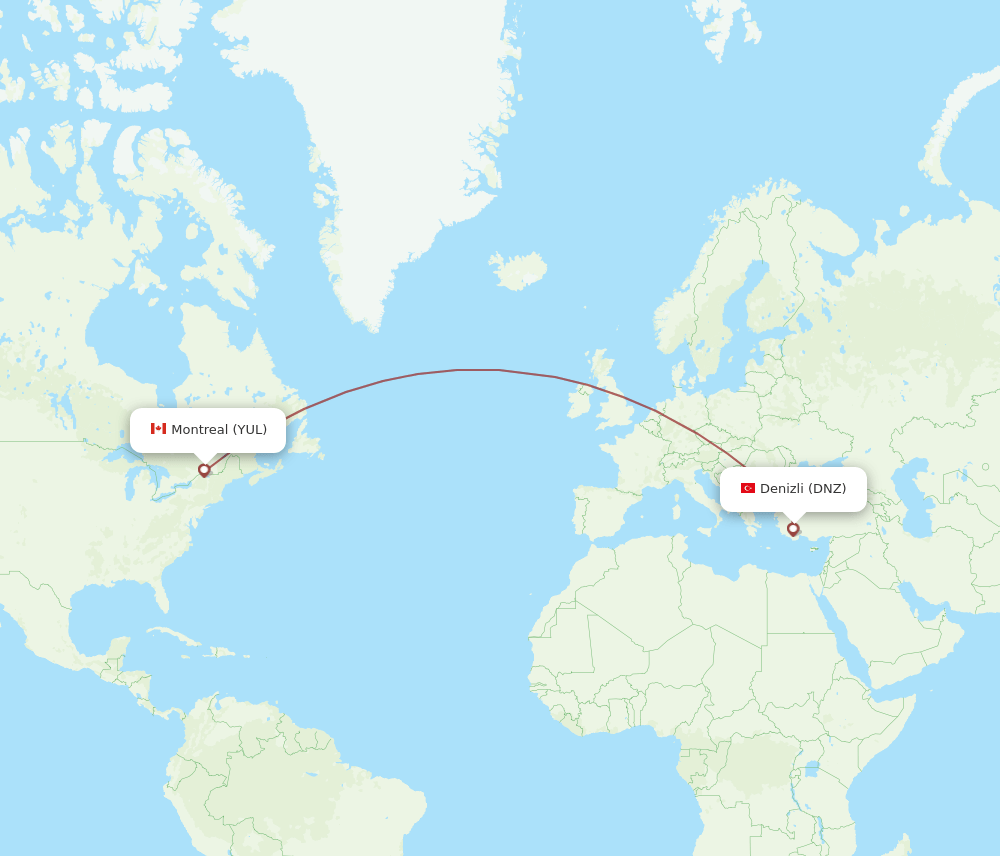 YUL-DNZ flight routes