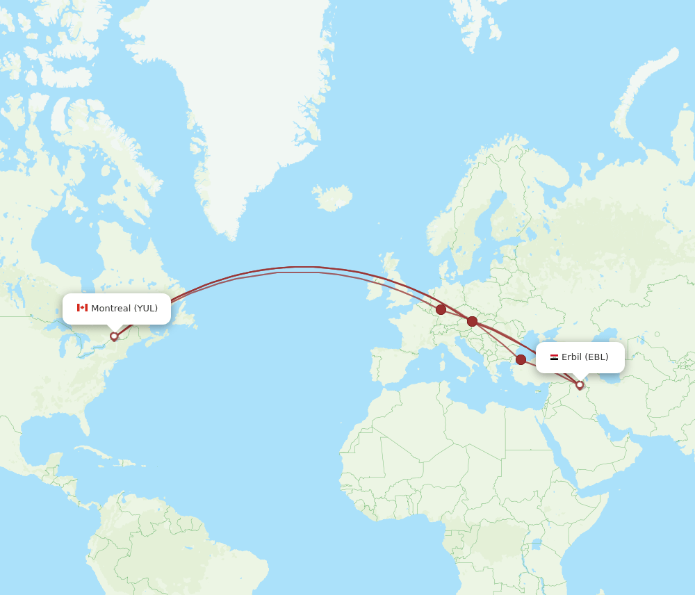 YUL-EBL flight routes