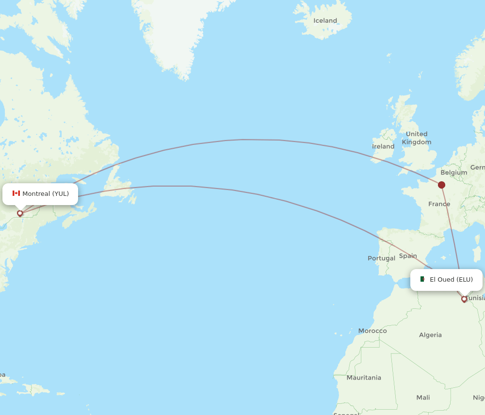 YUL-ELU flight routes
