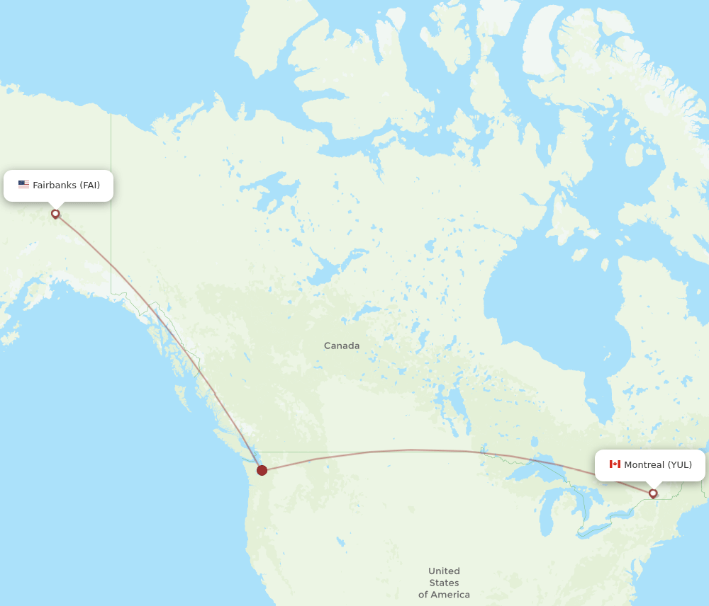 YUL-FAI flight routes