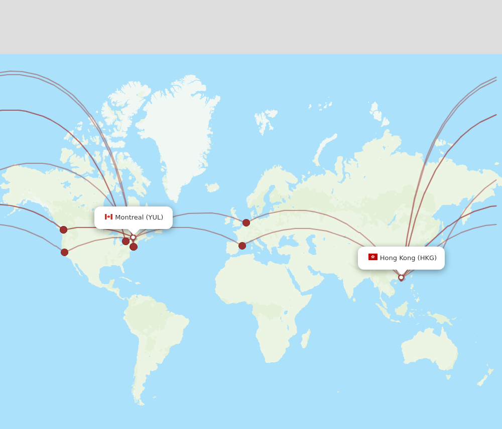 YUL-HKG flight routes