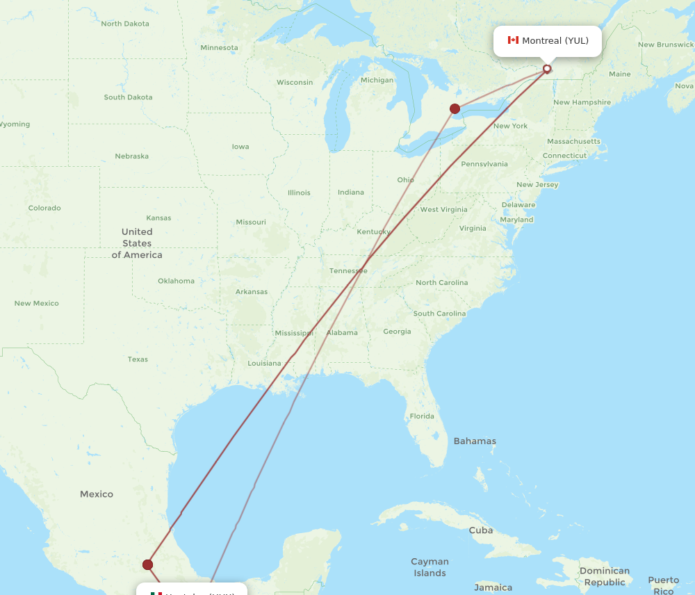 YUL to HUX flights and routes map