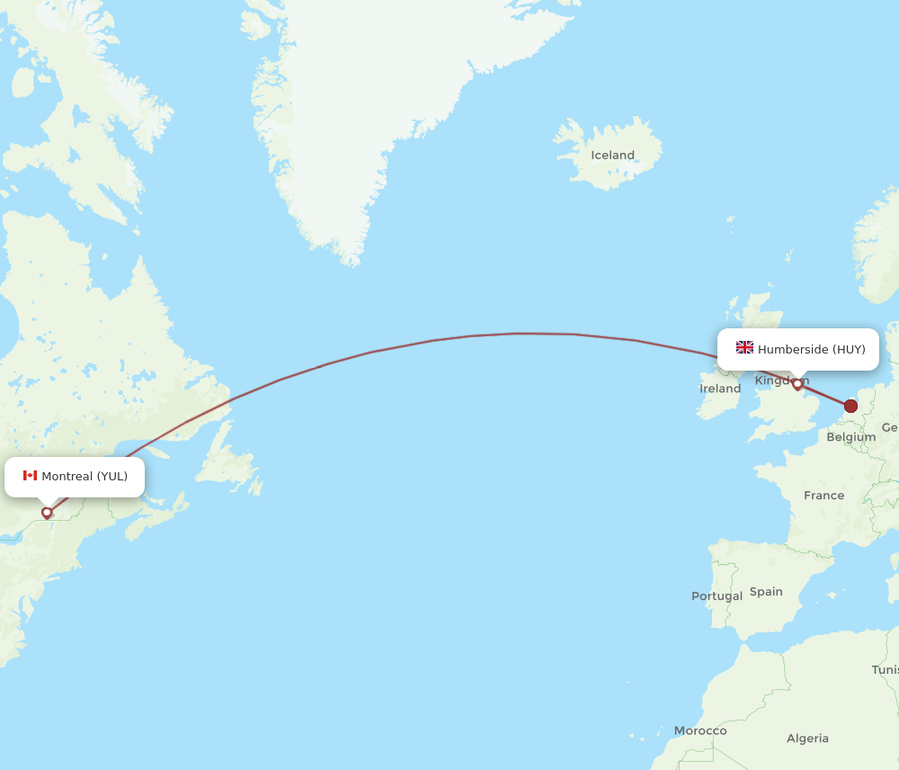 YUL-HUY flight routes