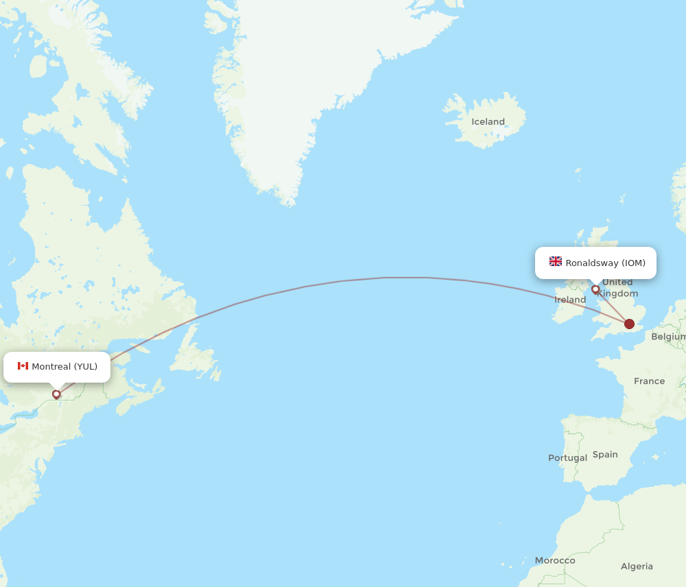YUL-IOM flight routes