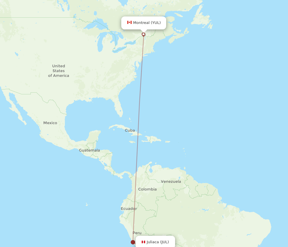 YUL-JUL flight routes