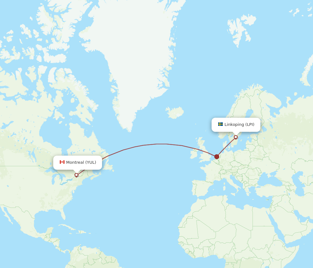 YUL-LPI flight routes