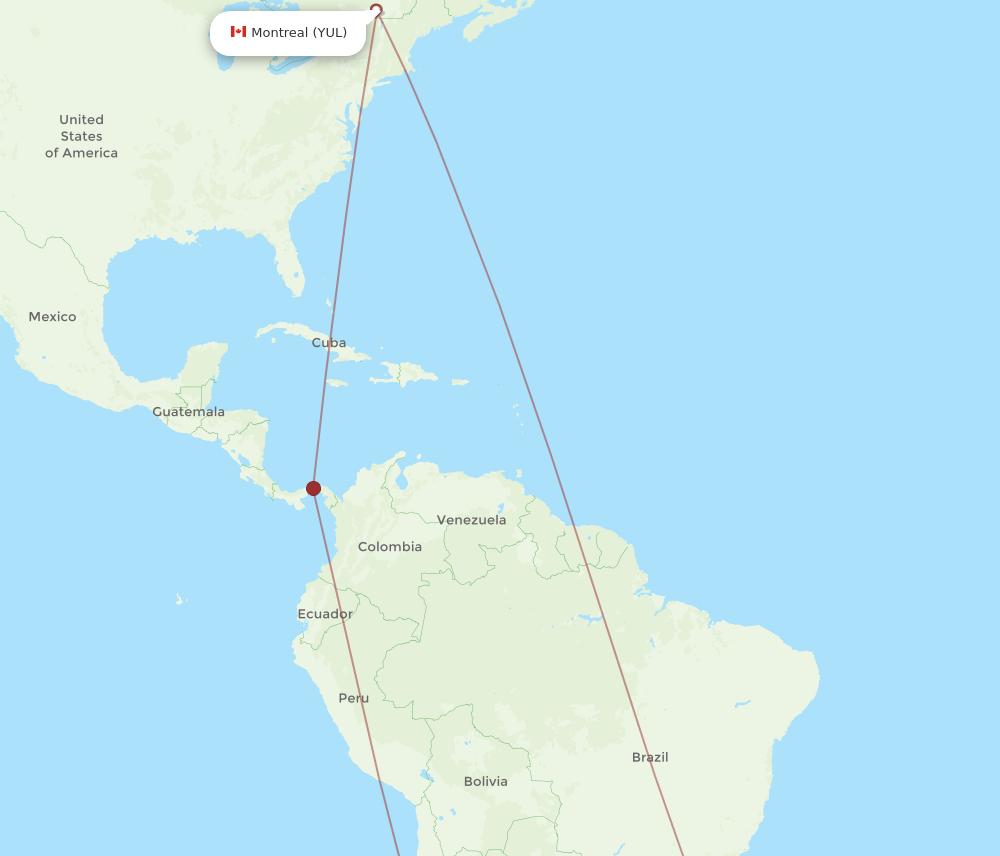 YUL to MDZ flights and routes map