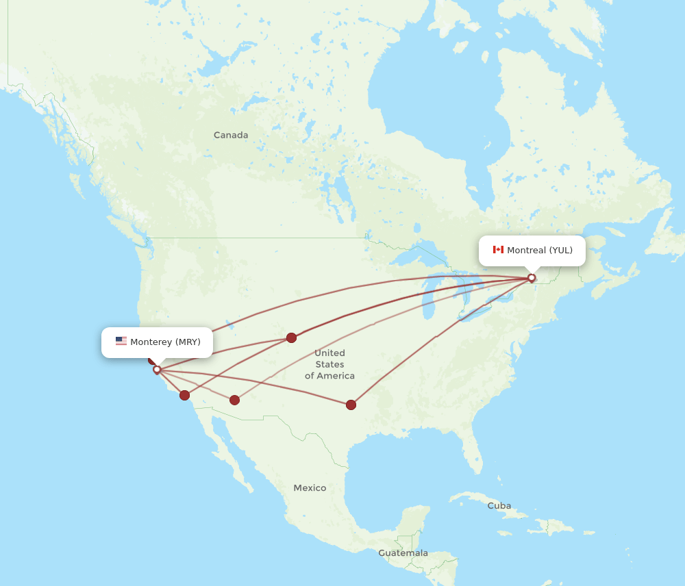 YUL-MRY flight routes