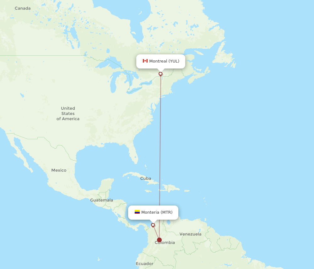 YUL-MTR flight routes