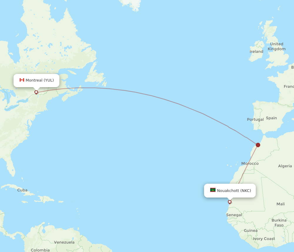 YUL-NKC flight routes