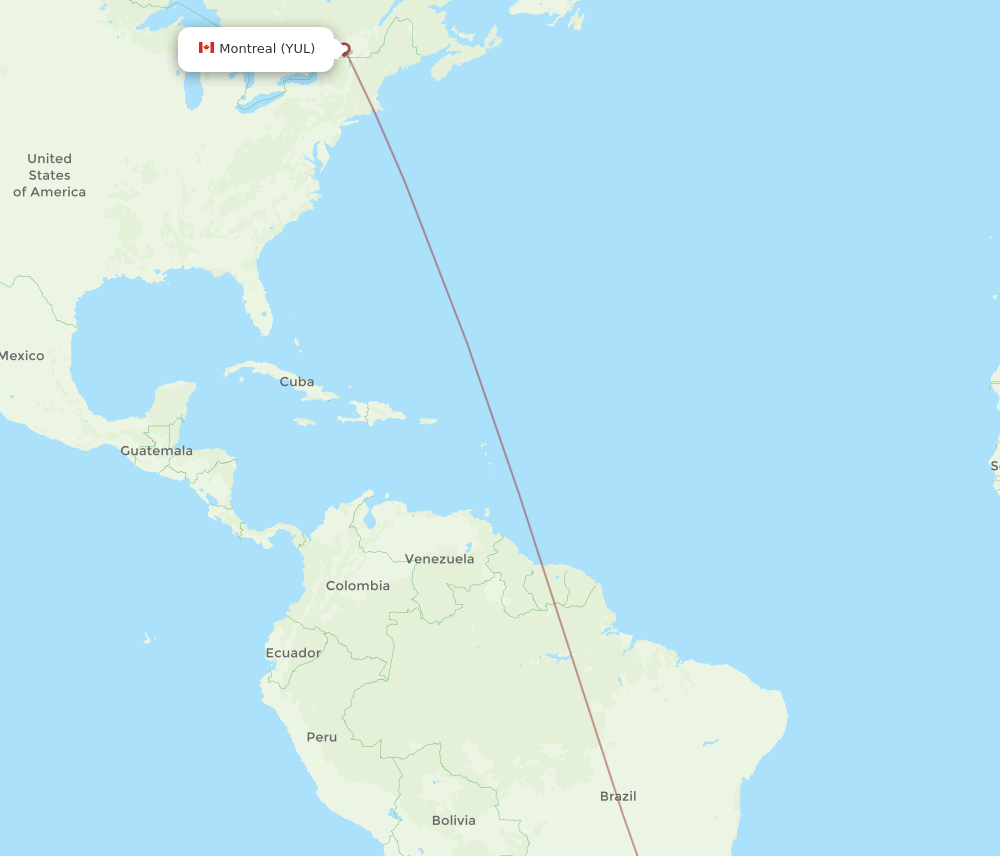 YUL-NVT flight routes