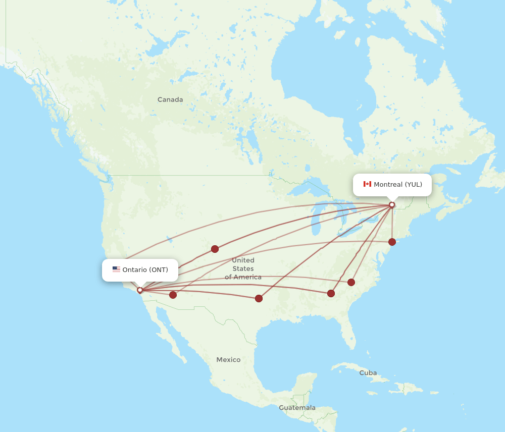 YUL-ONT flight routes