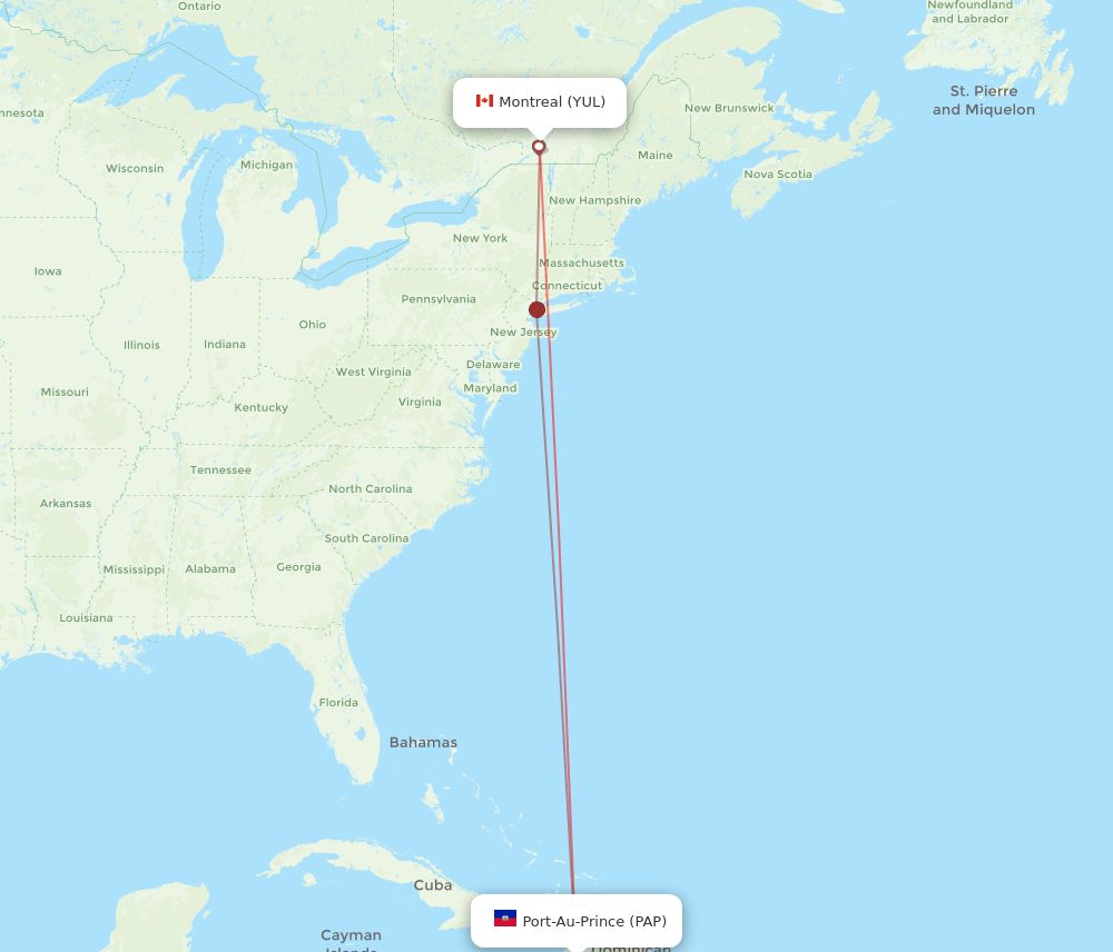 YUL-PAP flight routes