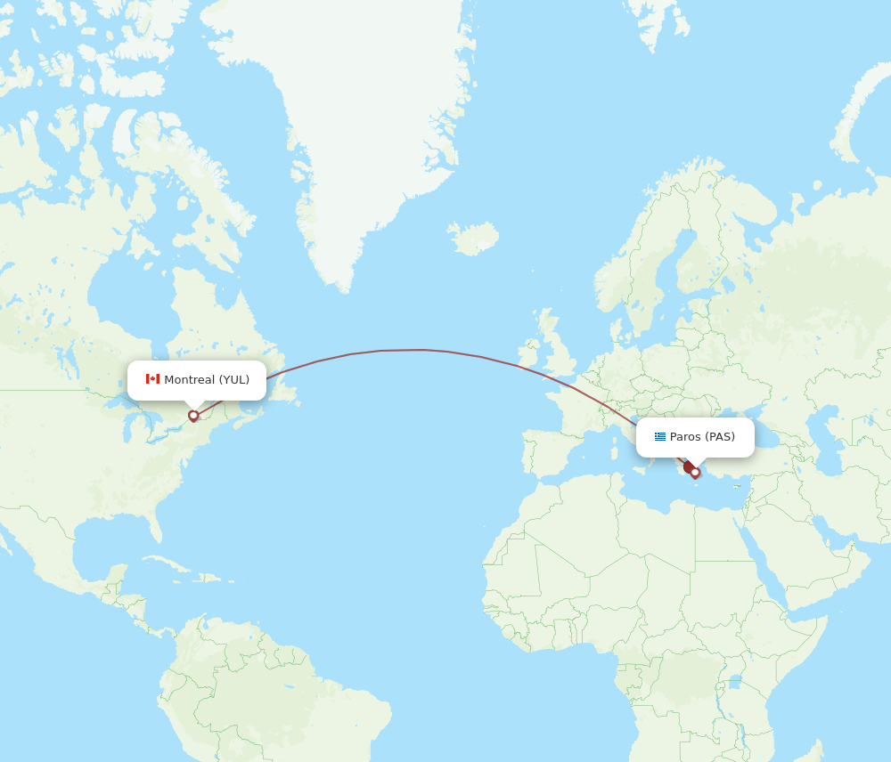 YUL-PAS flight routes