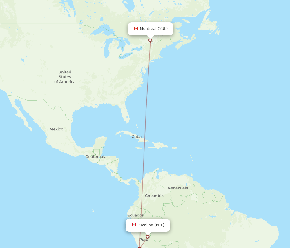 YUL-PCL flight routes