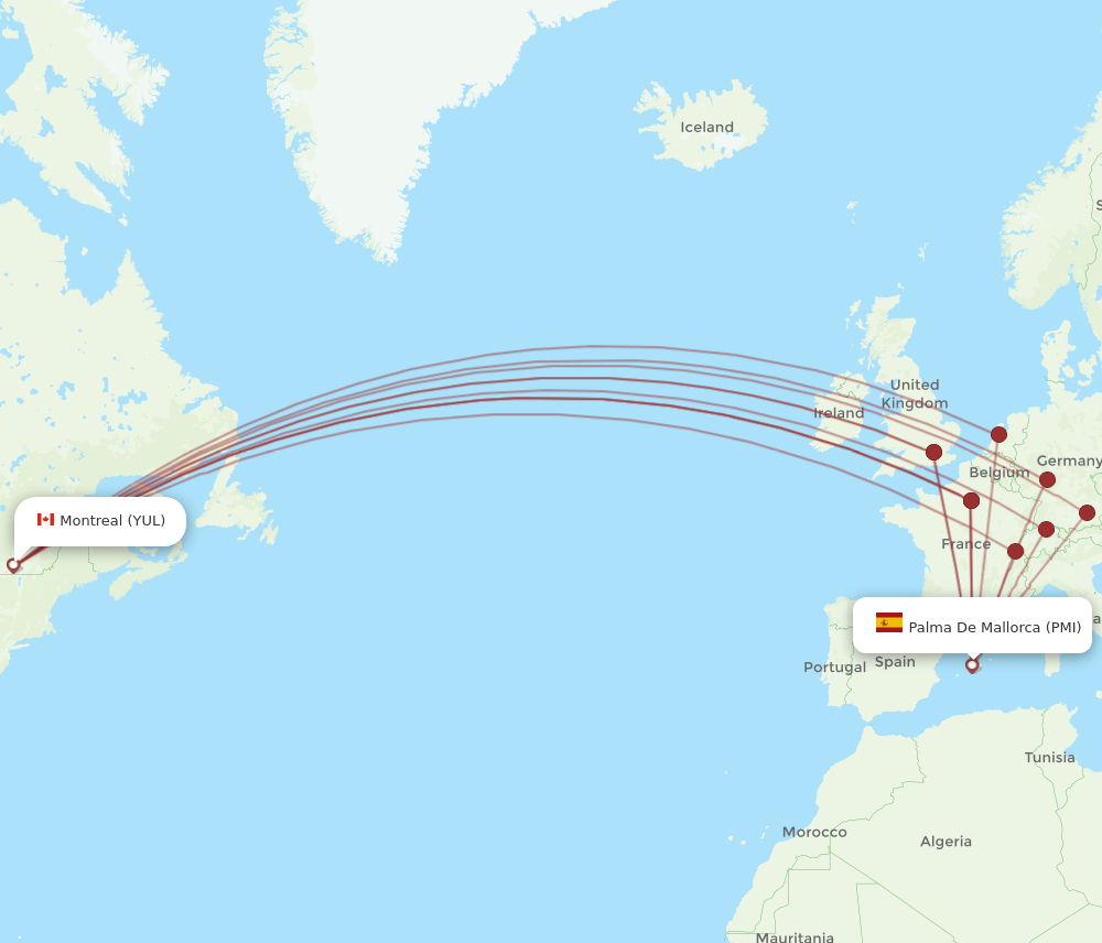 YUL-PMI flight routes