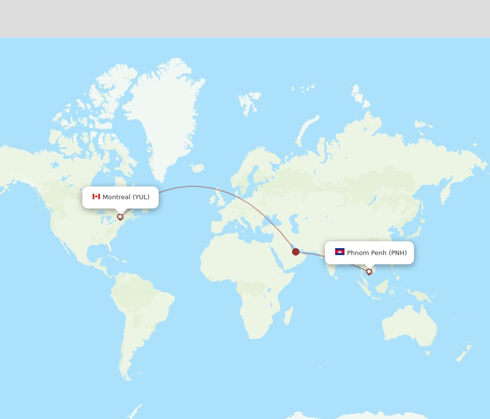 YUL to PNH flights and routes map