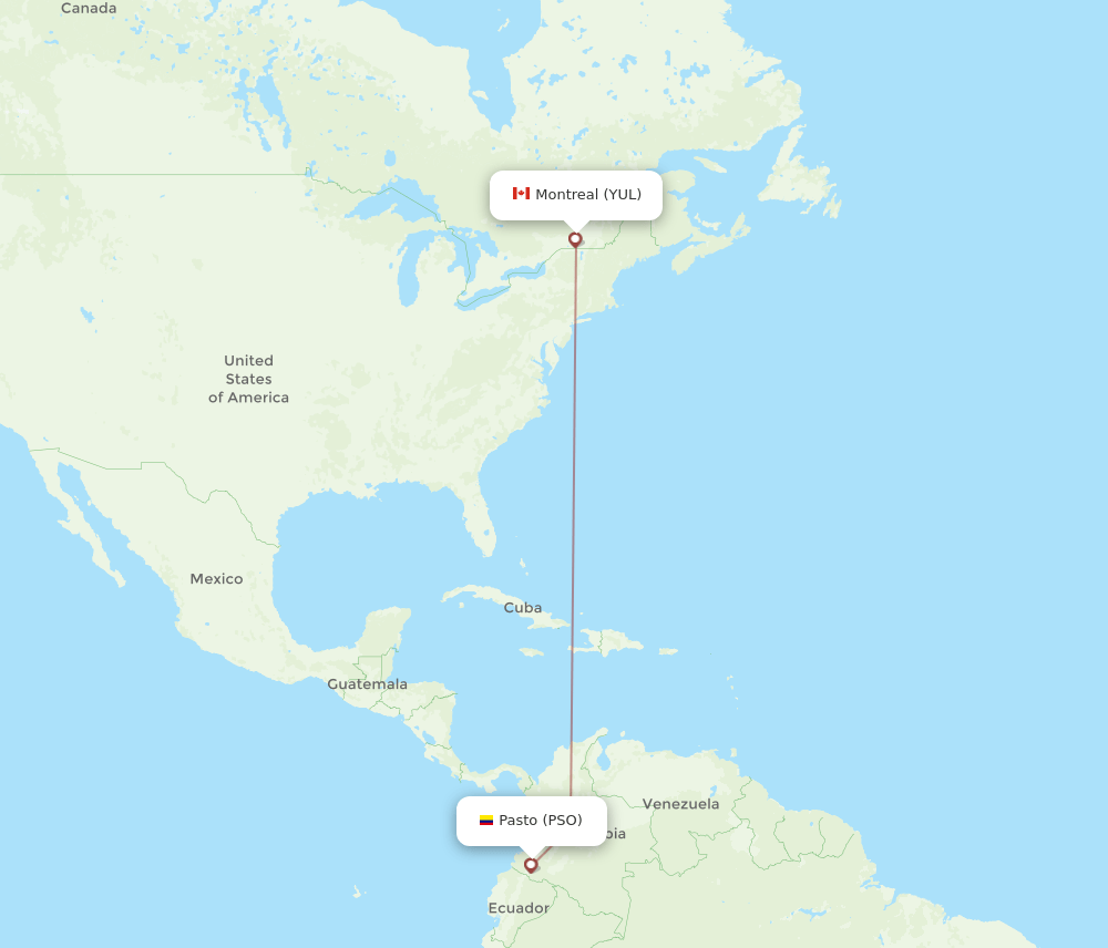 YUL-PSO flight routes