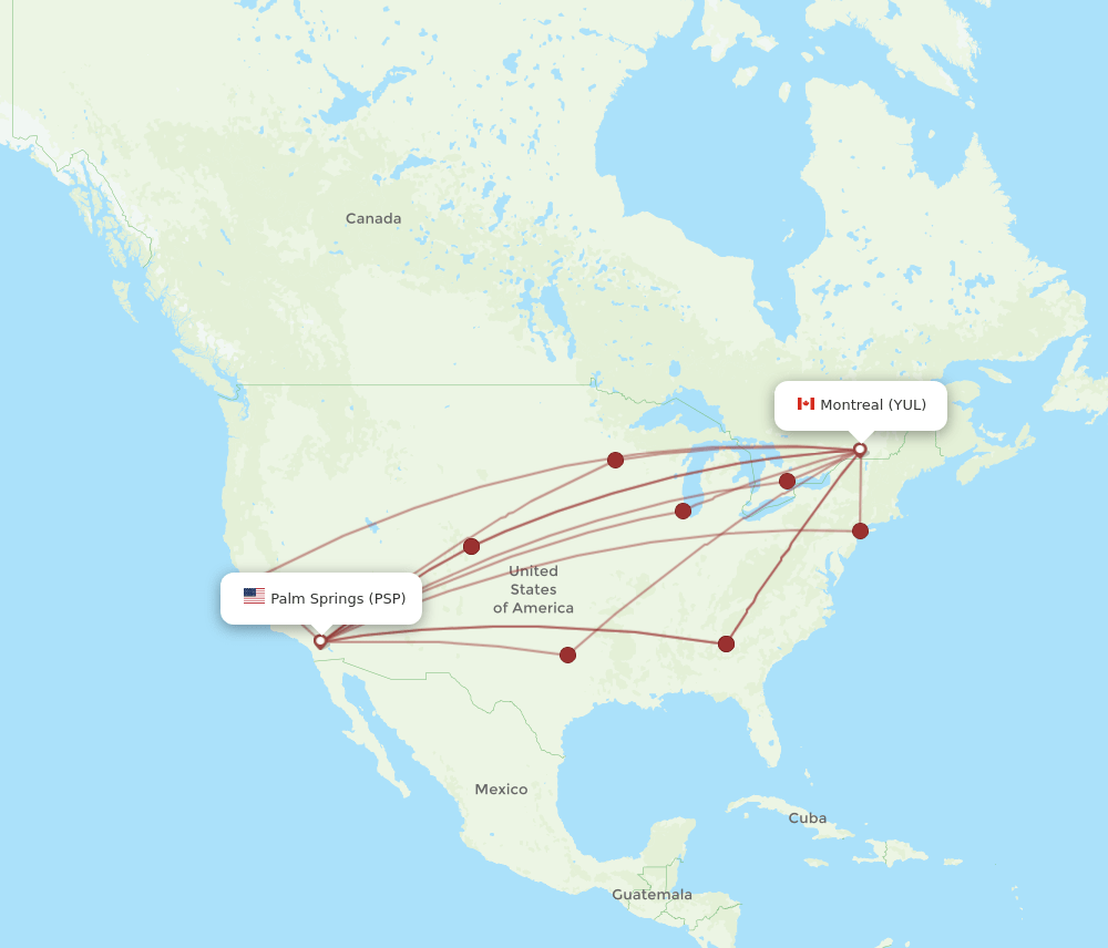 YUL-PSP flight routes